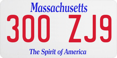 MA license plate 300ZJ9