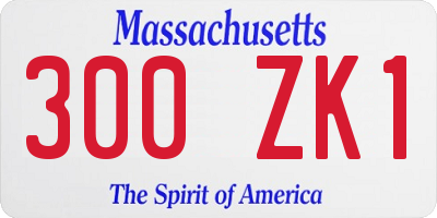 MA license plate 300ZK1