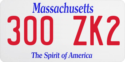 MA license plate 300ZK2