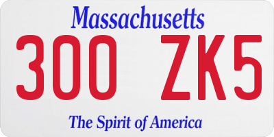 MA license plate 300ZK5