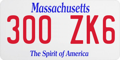 MA license plate 300ZK6
