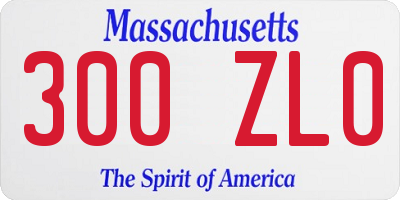 MA license plate 300ZL0