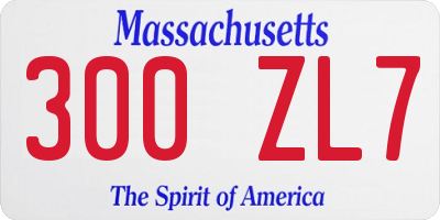 MA license plate 300ZL7