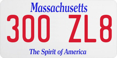 MA license plate 300ZL8
