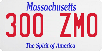 MA license plate 300ZM0