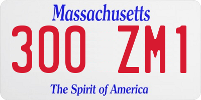 MA license plate 300ZM1