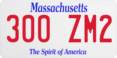 MA license plate 300ZM2