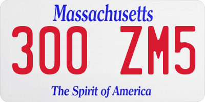 MA license plate 300ZM5