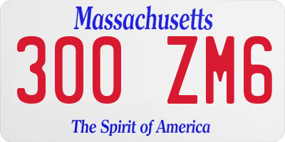 MA license plate 300ZM6