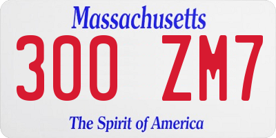 MA license plate 300ZM7
