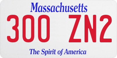 MA license plate 300ZN2
