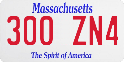 MA license plate 300ZN4