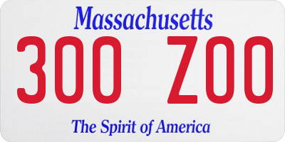 MA license plate 300ZO0