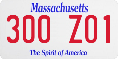 MA license plate 300ZO1