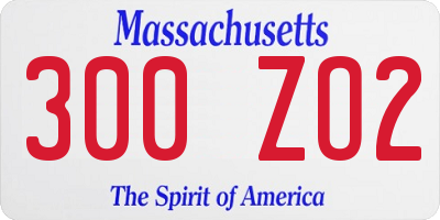 MA license plate 300ZO2