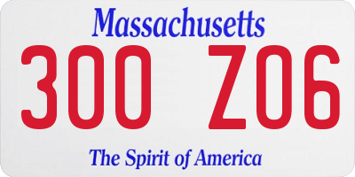 MA license plate 300ZO6
