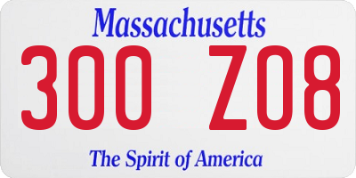 MA license plate 300ZO8