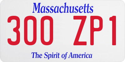 MA license plate 300ZP1