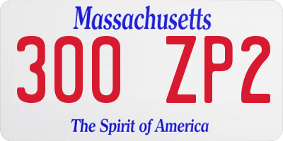 MA license plate 300ZP2
