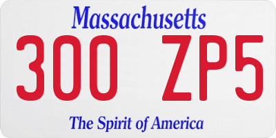 MA license plate 300ZP5