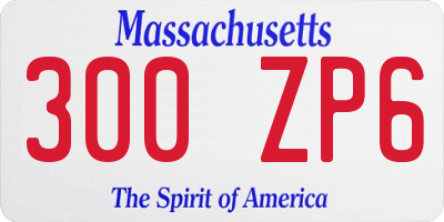 MA license plate 300ZP6