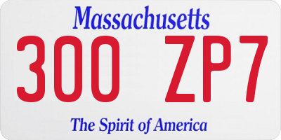 MA license plate 300ZP7