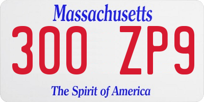 MA license plate 300ZP9