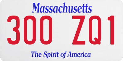 MA license plate 300ZQ1