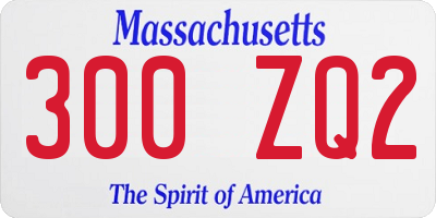 MA license plate 300ZQ2