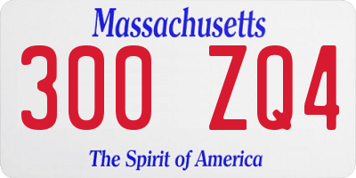 MA license plate 300ZQ4