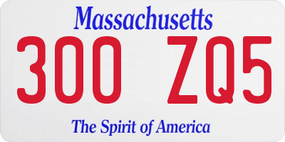 MA license plate 300ZQ5