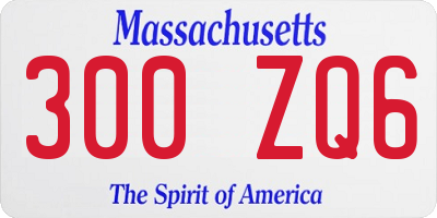 MA license plate 300ZQ6