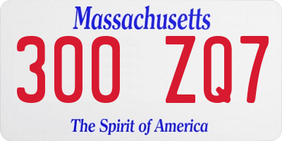 MA license plate 300ZQ7
