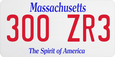 MA license plate 300ZR3