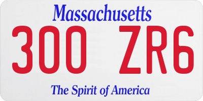 MA license plate 300ZR6