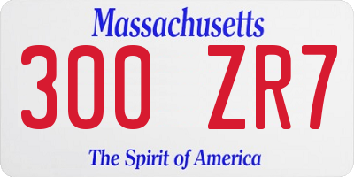 MA license plate 300ZR7