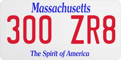 MA license plate 300ZR8