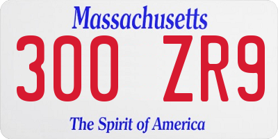 MA license plate 300ZR9