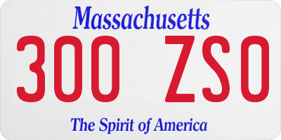 MA license plate 300ZS0