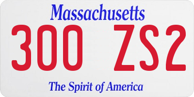 MA license plate 300ZS2
