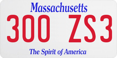 MA license plate 300ZS3