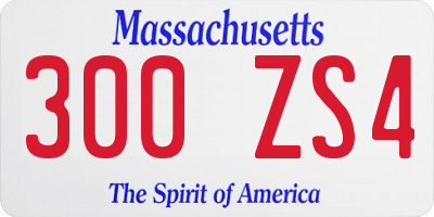 MA license plate 300ZS4