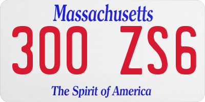 MA license plate 300ZS6