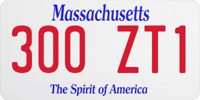 MA license plate 300ZT1