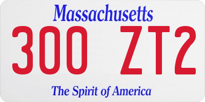 MA license plate 300ZT2