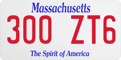 MA license plate 300ZT6