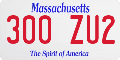MA license plate 300ZU2