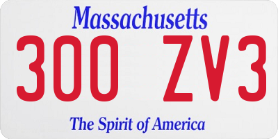 MA license plate 300ZV3