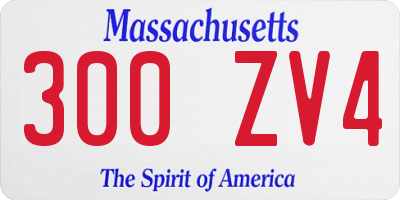 MA license plate 300ZV4