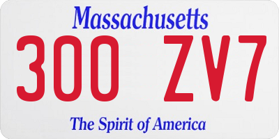 MA license plate 300ZV7